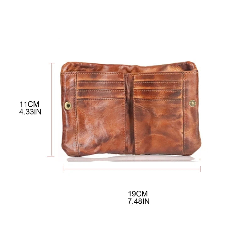 Cowhide Bifold Wallet with Zipper for Boyfriend Halloween