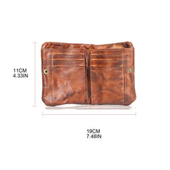 Cowhide Bifold Wallet with Zipper for Boyfriend Halloween