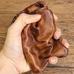 Cowhide Bifold Wallet with Zipper for Boyfriend Halloween