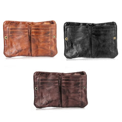 Cowhide Bifold Wallet with Zipper for Boyfriend Halloween