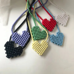 Mini Heart Crossbody Bag Multicolor Clear Handbag Purse for Women