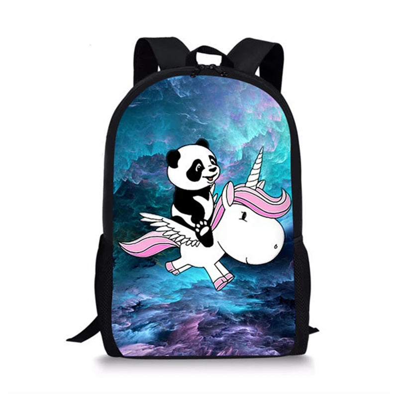 HaoYun Children's Backpack Panda Unicorn Pattern Students School Bags