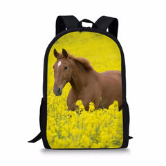 HaoYun Kids Backpack Flower Horse Prints Pattern School Bags Toddler Book Bags