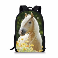 HaoYun Kids Backpack Flower Horse Prints Pattern School Bags Toddler Book Bags