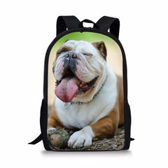 HaoYun Kids School Bags Bulldogs Children Book Bag Travel Backpack