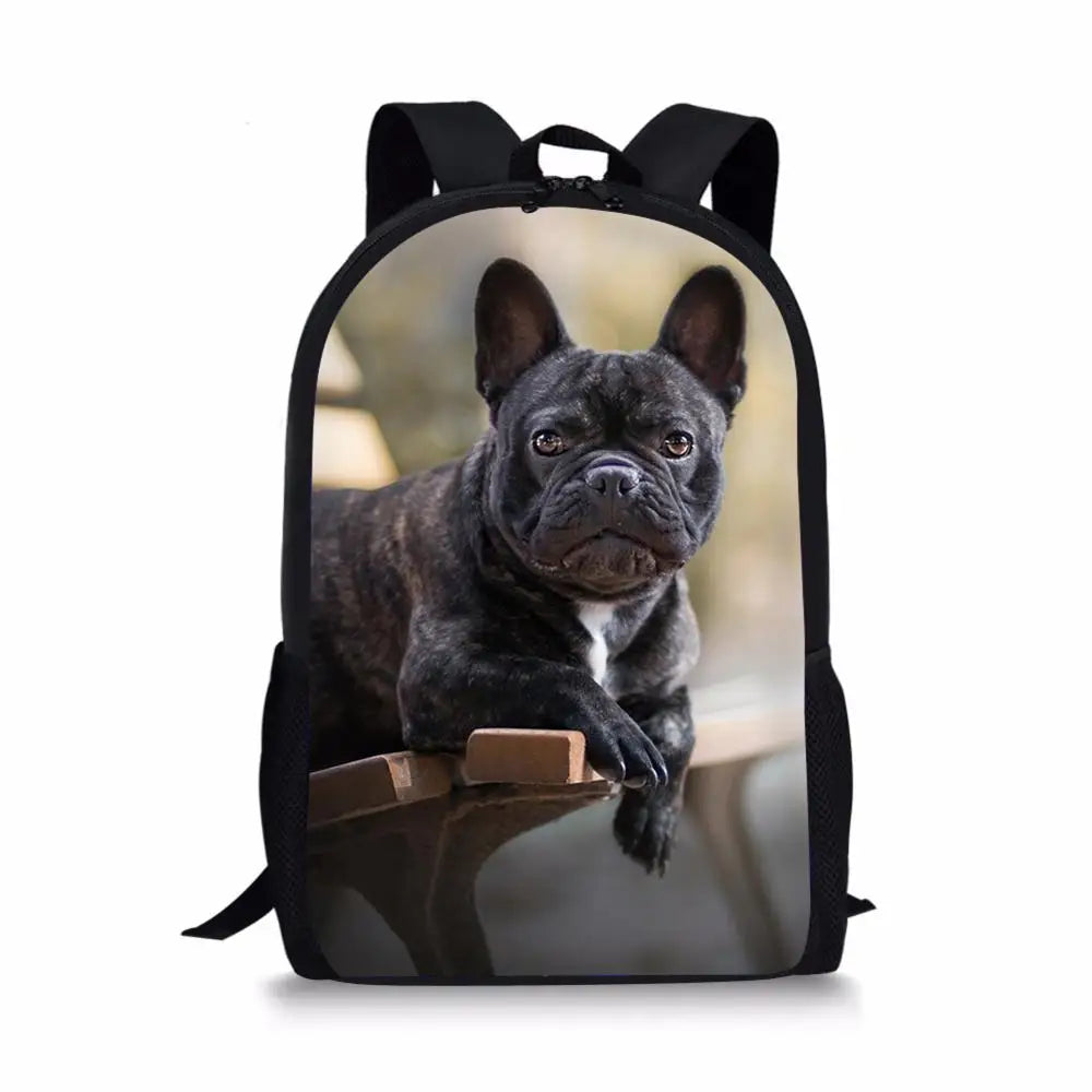 HaoYun Kids School Bags Bulldogs Children Book Bag Travel Backpack