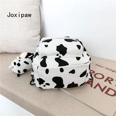 Harajuku Cow Pattern Mini Backpack for Women