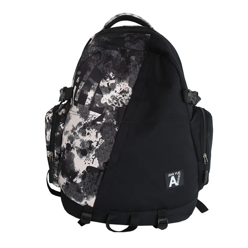Harajuku Girl Male School Bag Female Graffiti Print Backpack