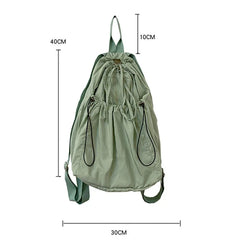Harajuku Japan Girls Backpack Female Bags Solid Beige Drawstring Backpacks Women