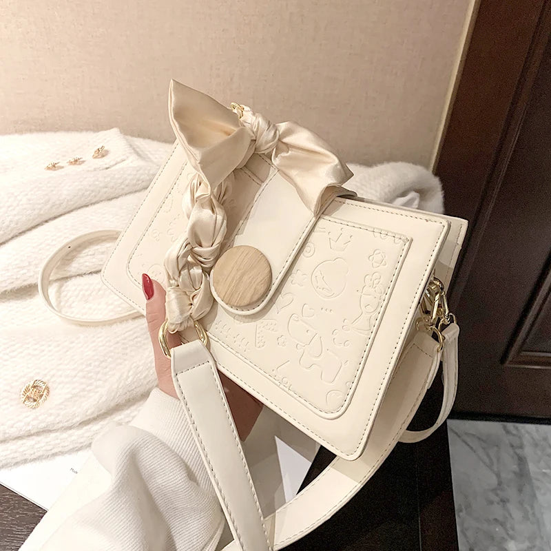 Harajuku Pu Square Handbag Women Crossbody Bag Soft-Faced Shoulder Bag