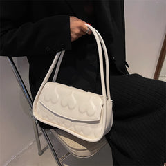 Heart Shape Women's Underarm Bag Tote Bag PU Leather Handbag