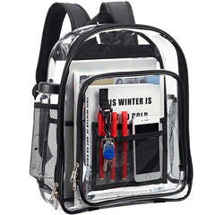 Heavy Duty Clear Backpack, Transparent School Bag, Security Check Travel