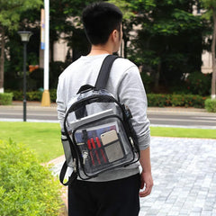 Heavy Duty Clear Backpack, Transparent School Bag, Security Check Travel
