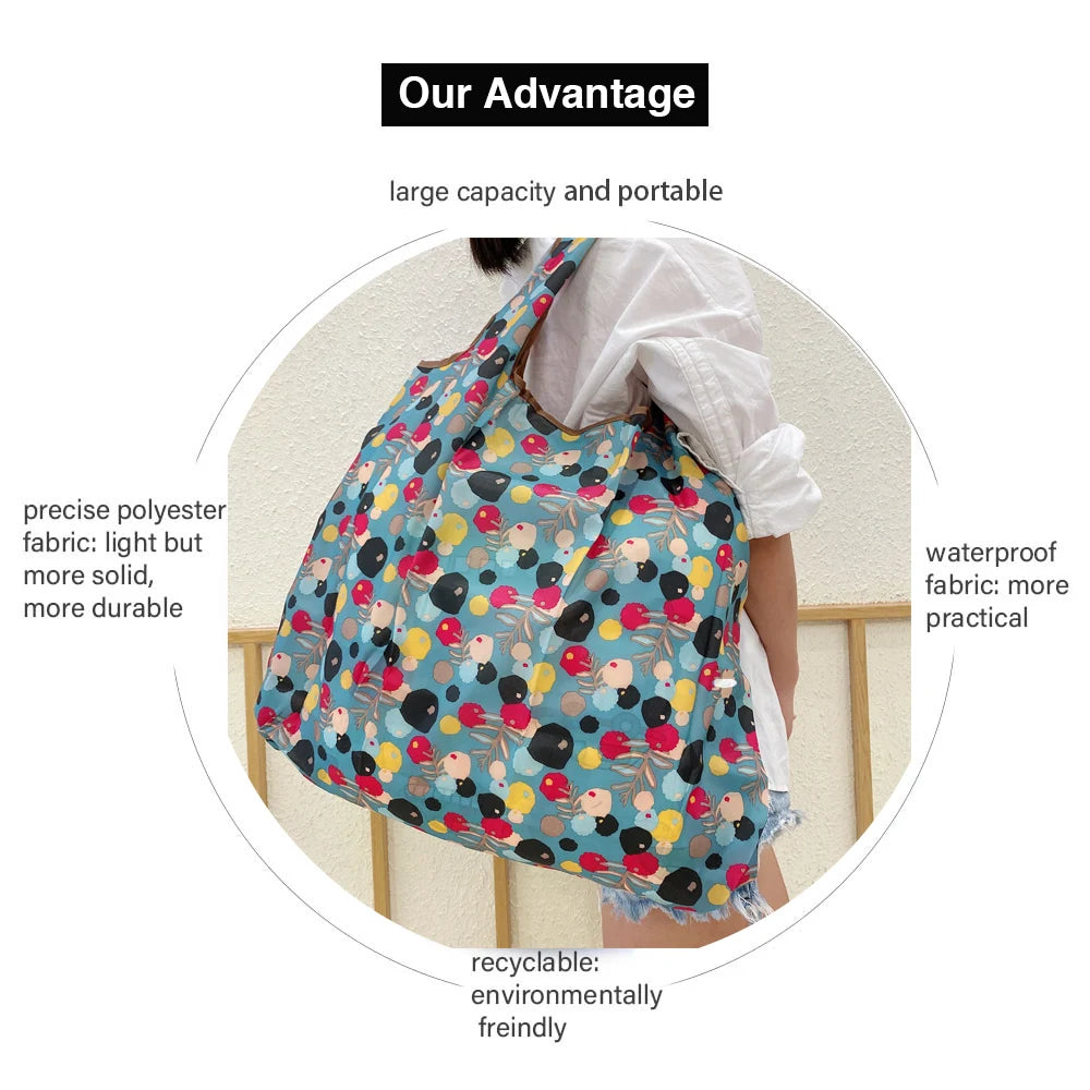 Large Foldable Shopping Bag Heavy Reusable Grocery Bag