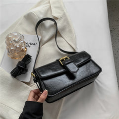 Vintage Square Crossbody Bag PU Leather Handbag