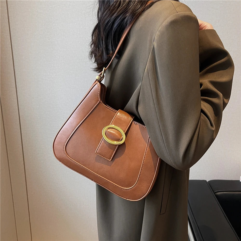 Hifashion Vintage Shoulder Bag PU Leather Crossbody Ladies Handbags