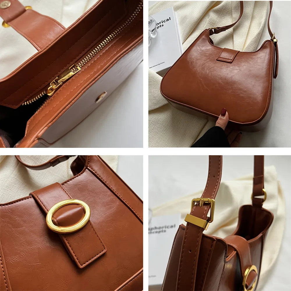 Hifashion Vintage Shoulder Bag PU Leather Crossbody Ladies Handbags