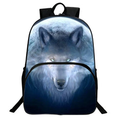 High Capacity 3D Print Wolf Animal Mochila Escolar Boys Girls School Bags