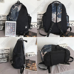 High Capacity Graffiti Backpack Camouflage Laptop Book Bag