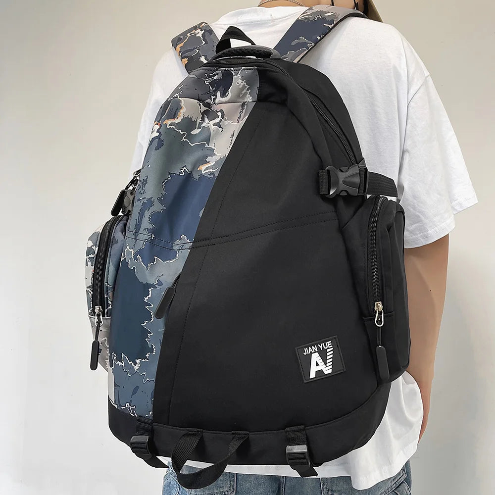 High Capacity Graffiti Backpack Camouflage Laptop Book Bag