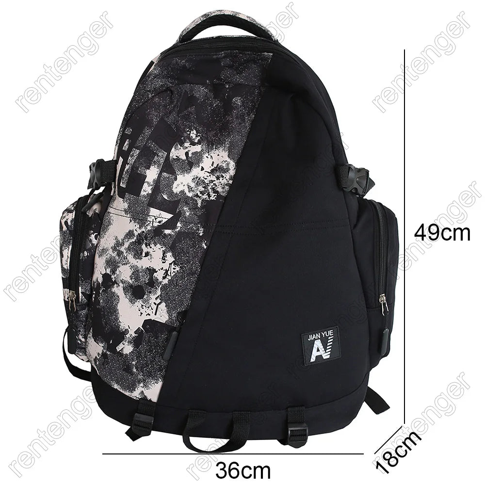 High Capacity Graffiti Backpack Camouflage Laptop Book Bag