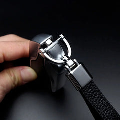 Luxury Car KeyChain 360 Degree Rotating Hand Woven Leather Key