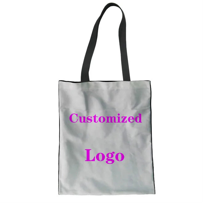 High Heel Lipstick Pattern Women Handbags Folding Fabric Shoulder Tote Bag