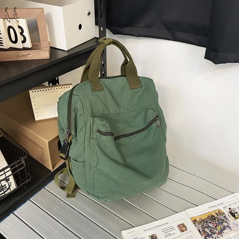 Canvas Backpack College Style Women Backpack Student School Bags