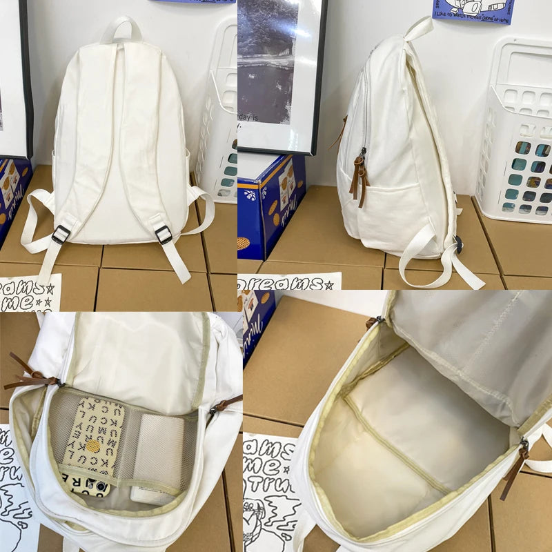 High Canvas Women Backpack Multifunction College School Bag