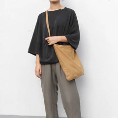 Casual Canvas Tote Bag Women Leisure Fabric Messenger Bag Female Portable