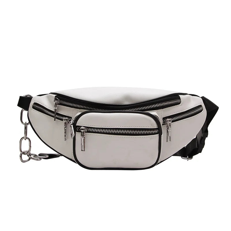 High PU Chain Fanny Pack Waist Bag Bananka Travel Leisure