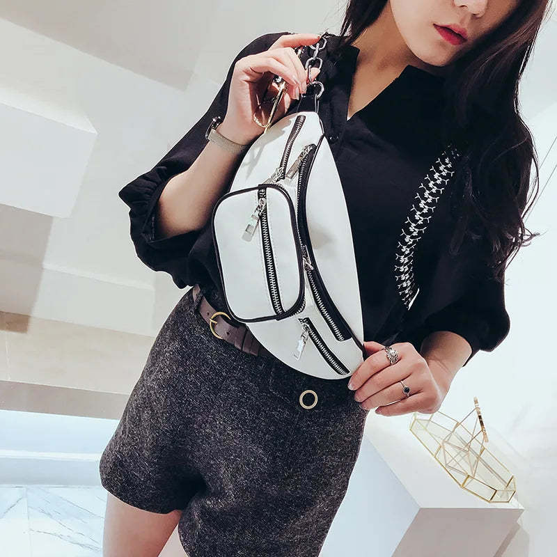 High PU Chain Fanny Pack Waist Bag Bananka Travel Leisure