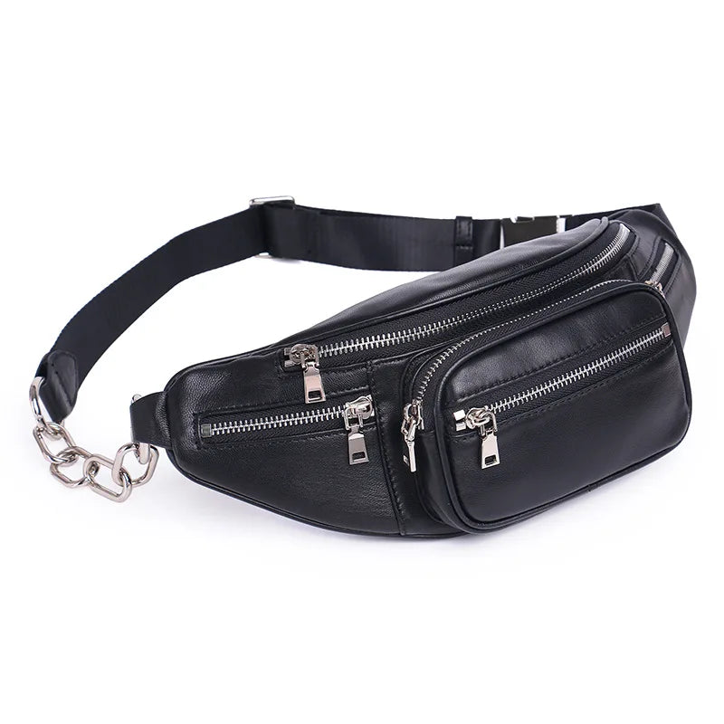 High PU Chain Waist Bag Bananka Travel Leisure Fanny Pack