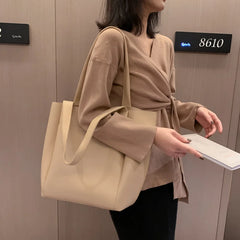 Women's PU Leather Top-handle Shopper Bag with Large Capacity