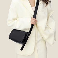 Small Round Leather Mini Bag for Women - Cow Leather One Shoulder Messenger Bag