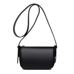 Small Round Leather Mini Bag for Women - Cow Leather One Shoulder Messenger Bag