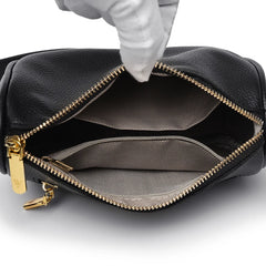 Small Round Leather Mini Bag for Women - Cow Leather One Shoulder Messenger Bag