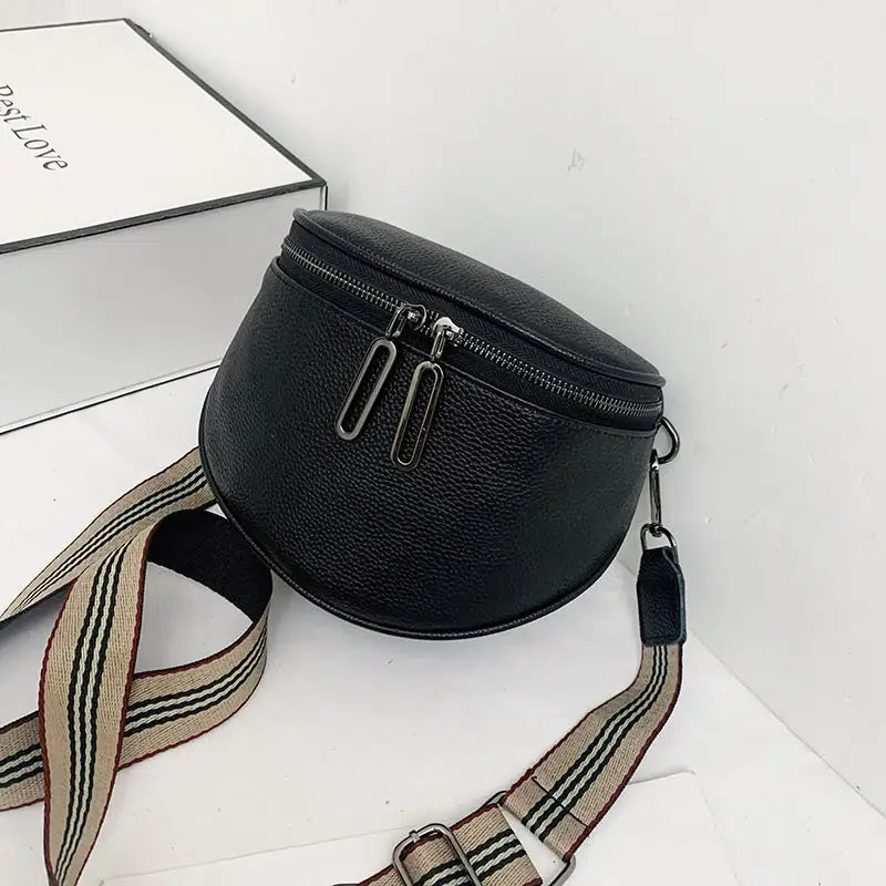 Leather Waist Bag for Women Casual Shoulder Bag Messenger Saddle Bag