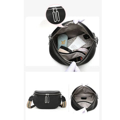 Leather Waist Bag for Women Casual Shoulder Bag Messenger Saddle Bag