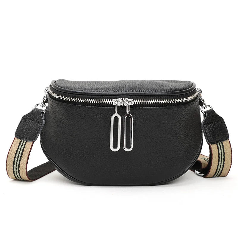 Leather Waist Bag for Women Casual Shoulder Bag Messenger Saddle Bag