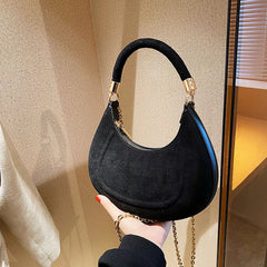 Women's Frosted Western Shoulder Bags Chains Texture Lady Messenger Bags