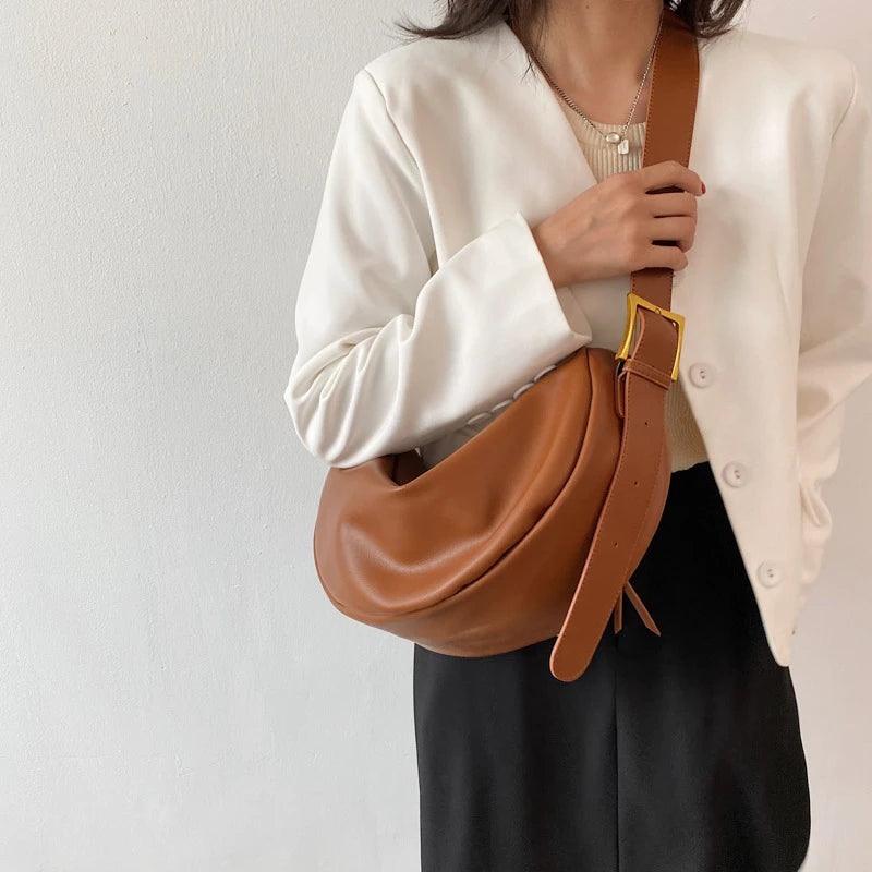 Large Soft Leather Crossbody Bag for Women
