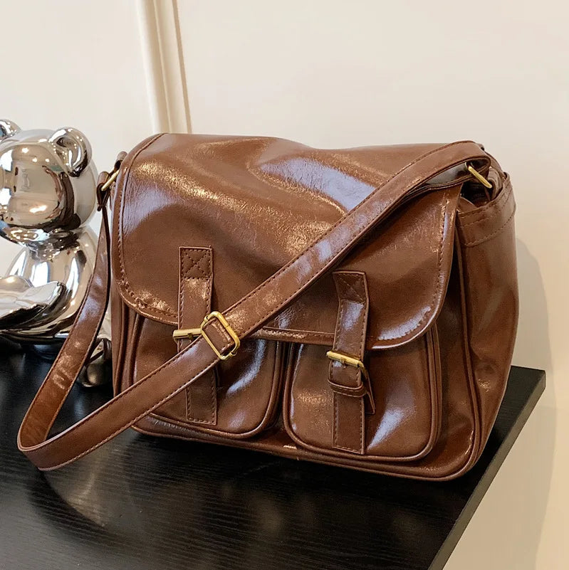 High Capacity Women Retro One Shoulder Crossbody Bag
