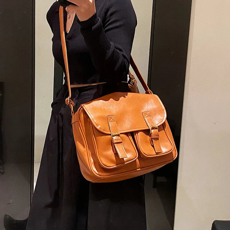 High Capacity Women Retro One Shoulder Crossbody Bag