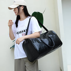 Large Leather Travel Bag Waterproof Handbag Men Women Duffle Shoulder Luggage