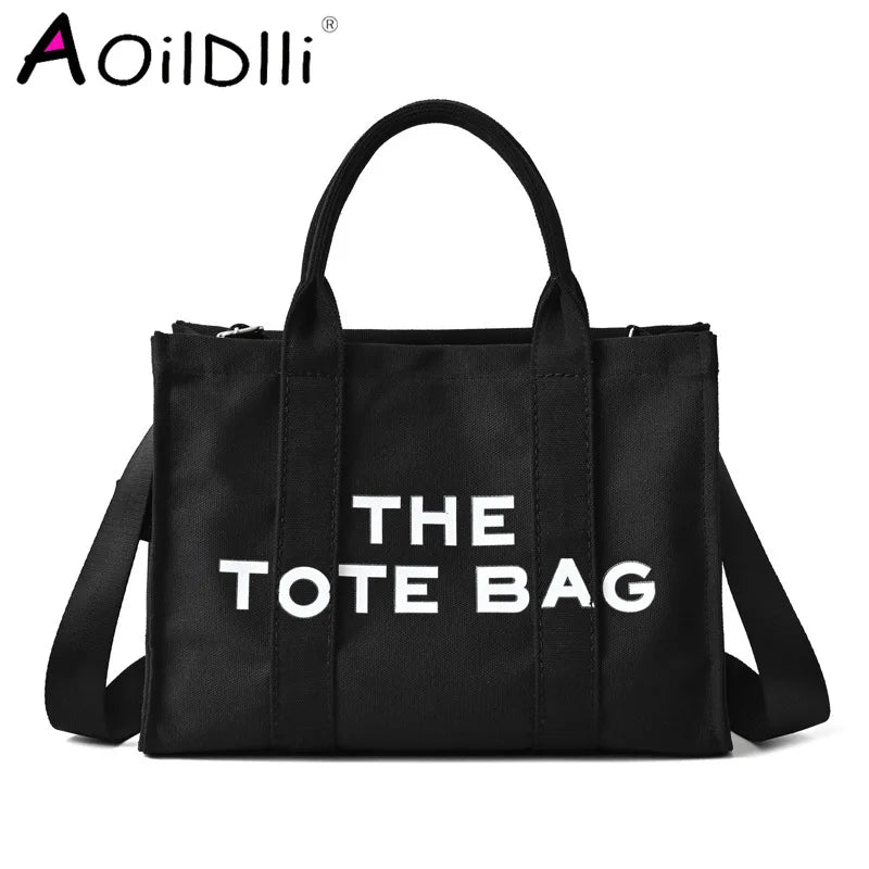 Large Capacity Canvas Handbags Female Hand Shoulder Messenger Bags Lady