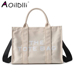 Large Capacity Canvas Handbags Female Hand Shoulder Messenger Bags Lady