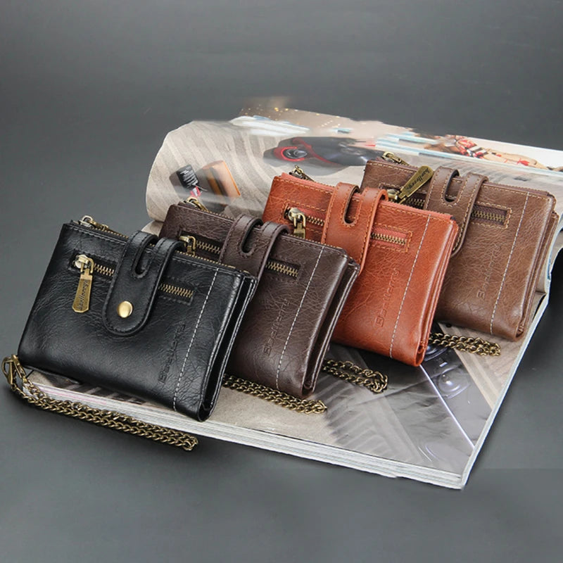 Men's Short Wallet PU Leather Multi-card Male Purse