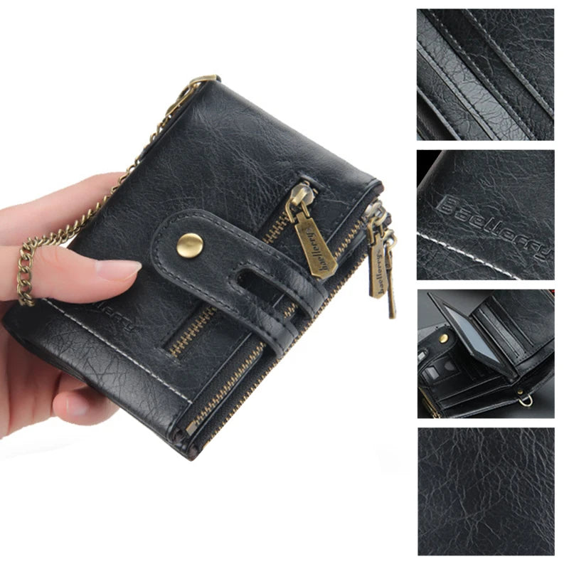 Men's Short Wallet PU Leather Multi-card Male Purse