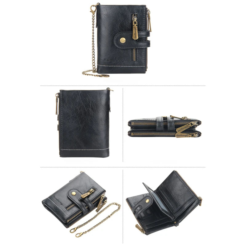 Men's Short Wallet PU Leather Multi-card Male Purse